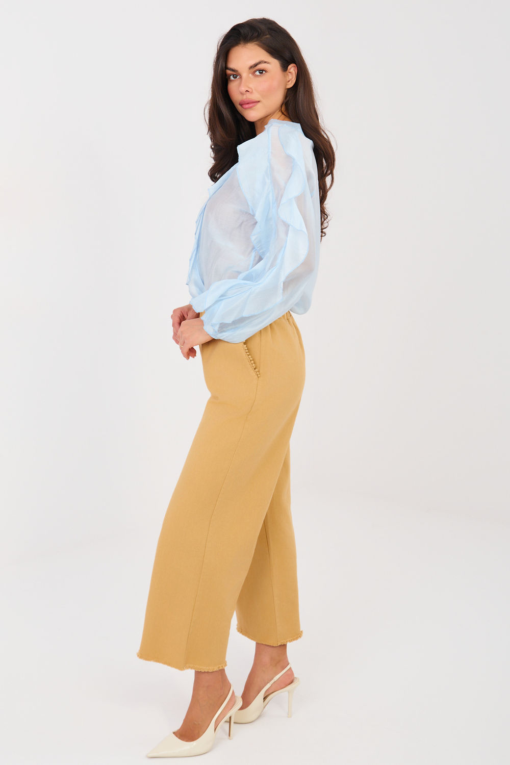 Spodnie Damskie Model IT-SP-FL9997.76 Camel - Italy Moda223767 - Brązowy - obrazek 2