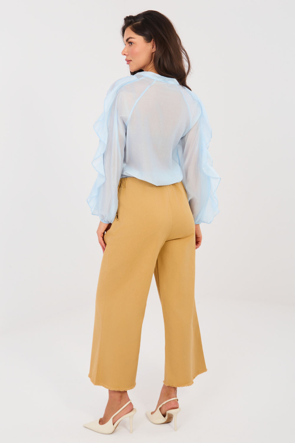 Spodnie Damskie Model IT-SP-FL9997.76 Camel - Italy Moda223767 - Brązowy - obrazek 3