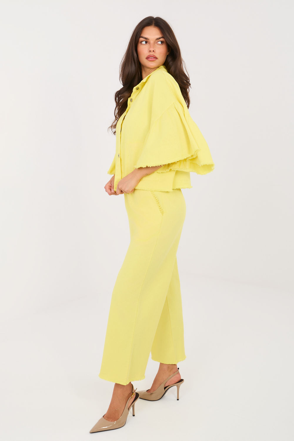 Spodnie Damskie Model IT-SP-FL9997.76 Light Yellow - Italy Moda223769 - Żółty - obrazek 2