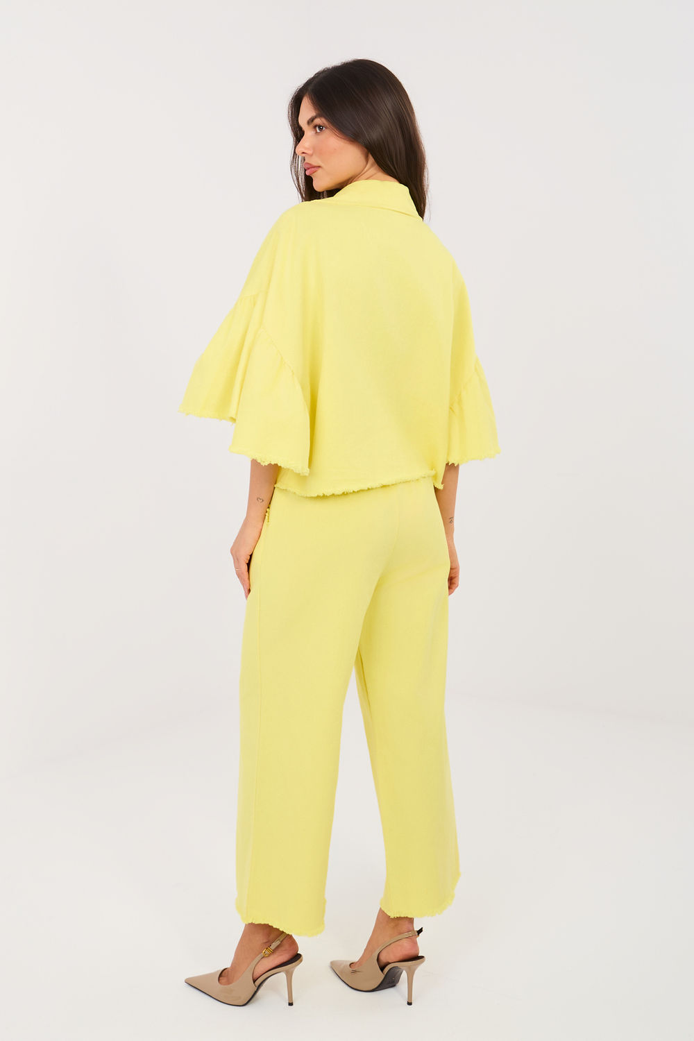 Spodnie Damskie Model IT-SP-FL9997.76 Light Yellow - Italy Moda223769 - Żółty - obrazek 3