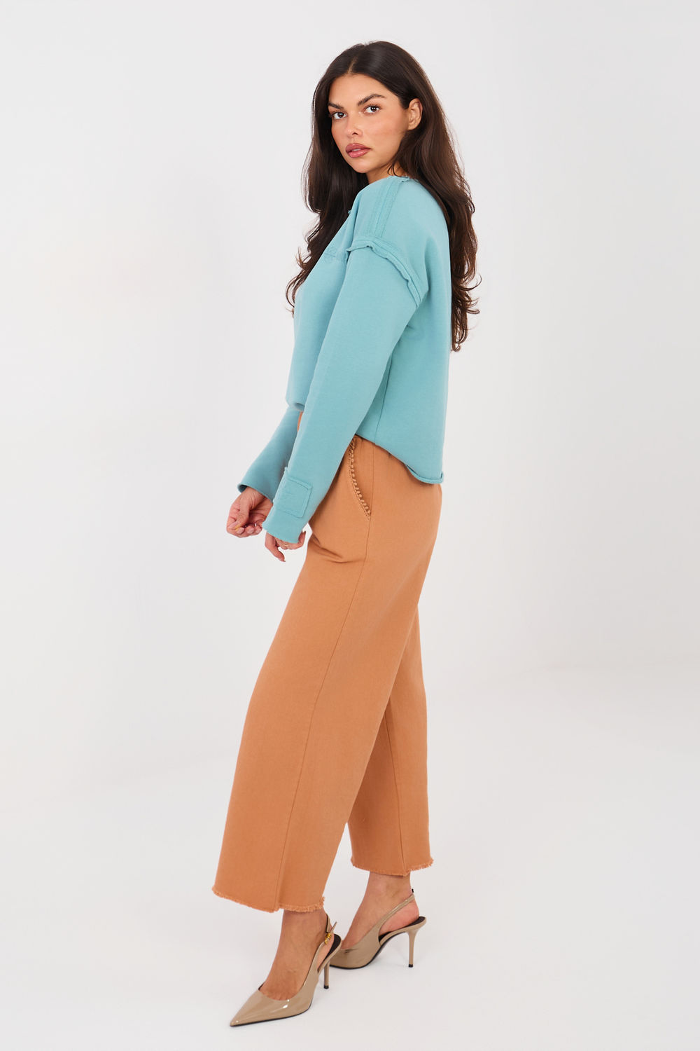Spodnie Damskie Model IT-SP-FL9997.76 Dark Orange - Italy Moda223771 - Pomarańczowy - obrazek 2