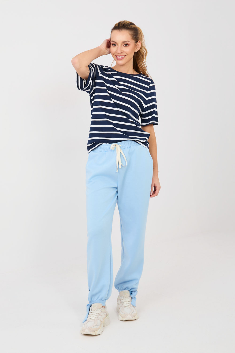 Spodnie Dresowe Model MI-SP-P6845.68 Light Blue - Italy Moda223781 - Niebieski