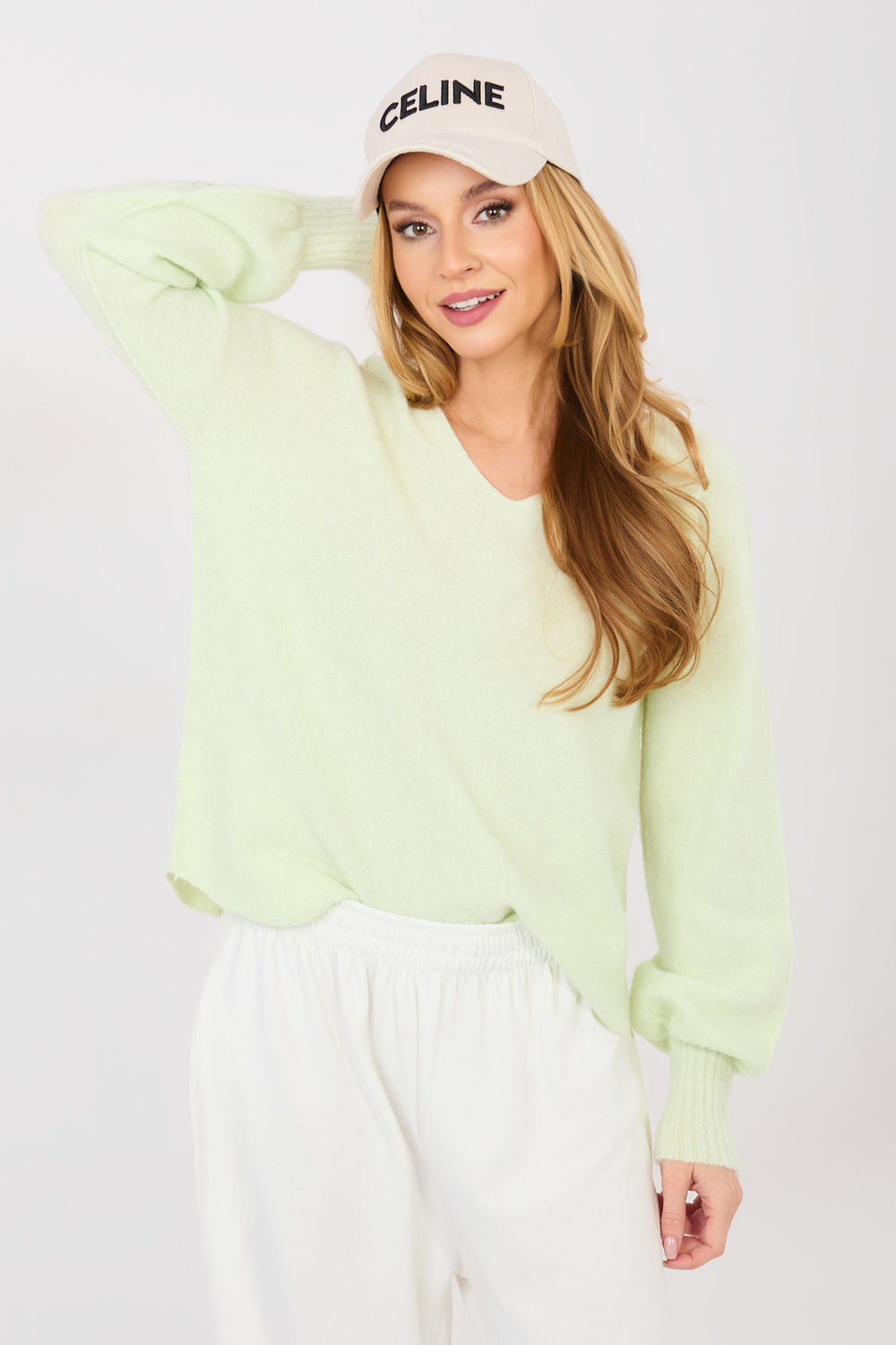 Sweter Damski Model MI-SW-2201.16P Light Green - Italy Moda223902 - Zielony