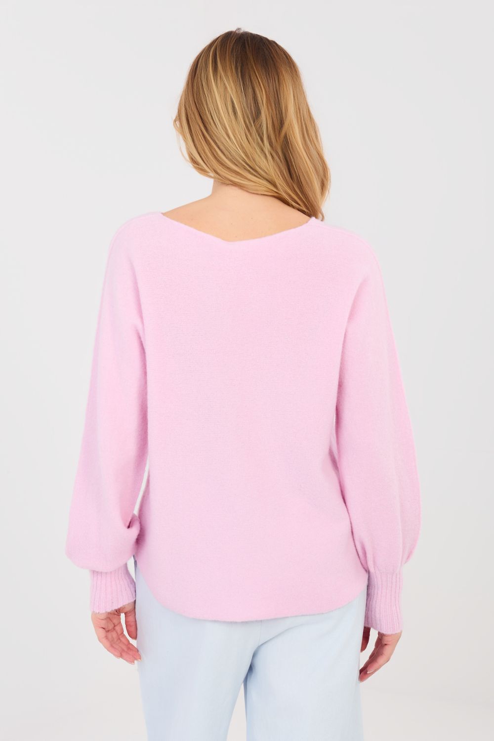 Sweter Damski Model MI-SW-2201.16P Light Pink - Italy Moda223896 - Różowy - obrazek 3