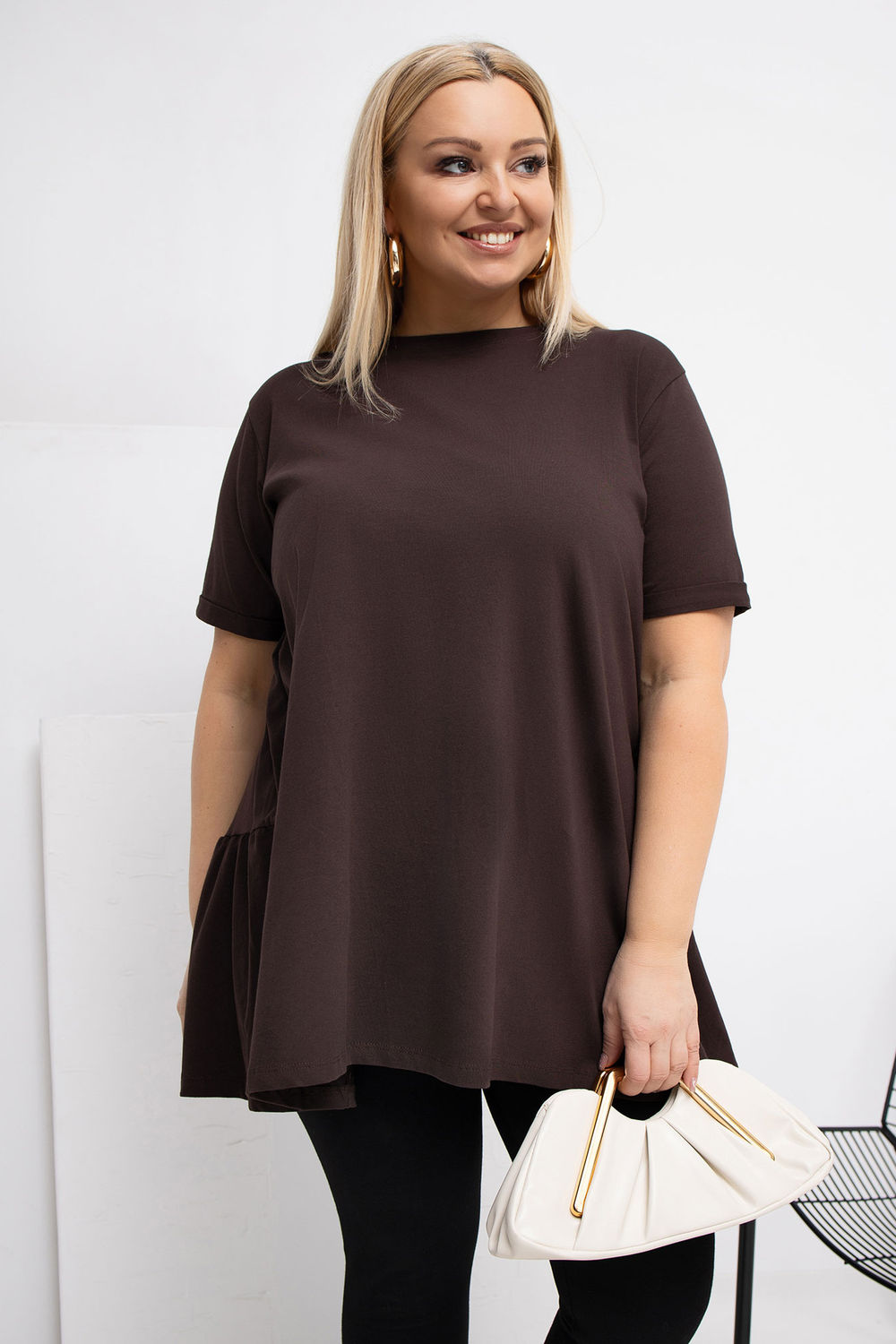 Bluzka Model RV-BZ-7923-1.34P Dark Brown - Relevance223914 - Brązowy