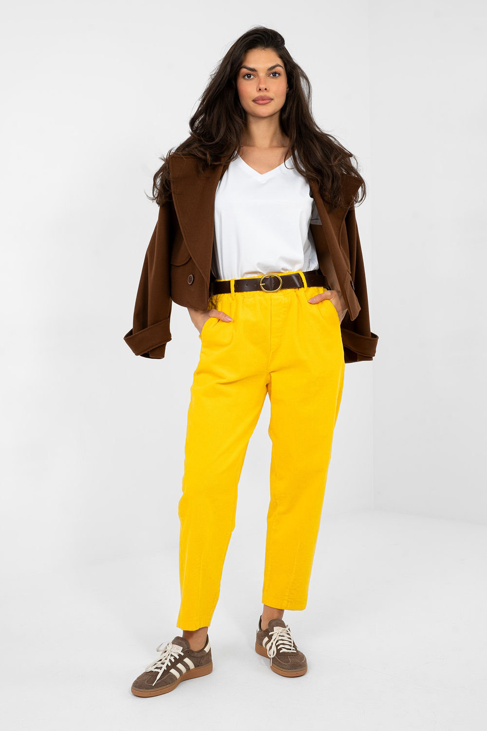Spodnie Damskie Model IT-SP-FL9767-1.04 Yellow - Italy Moda224052 - Żółty