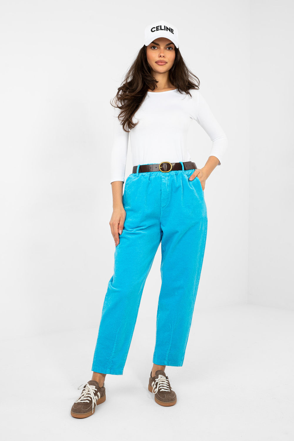 Spodnie Damskie Model IT-SP-FL9767-1.02 Blue - Italy Moda224057 - Niebieski