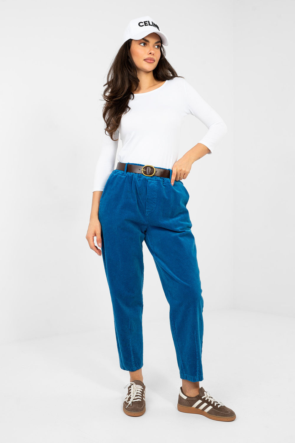 Spodnie Damskie Model IT-SP-FL9767-1.04 Dark Blue - Italy Moda224058 - Niebieski