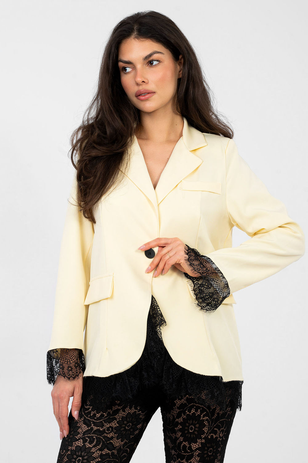 Marynarka Model MI-MA-A5288.68 Light Yellow - Italy Moda224061 - Żółty