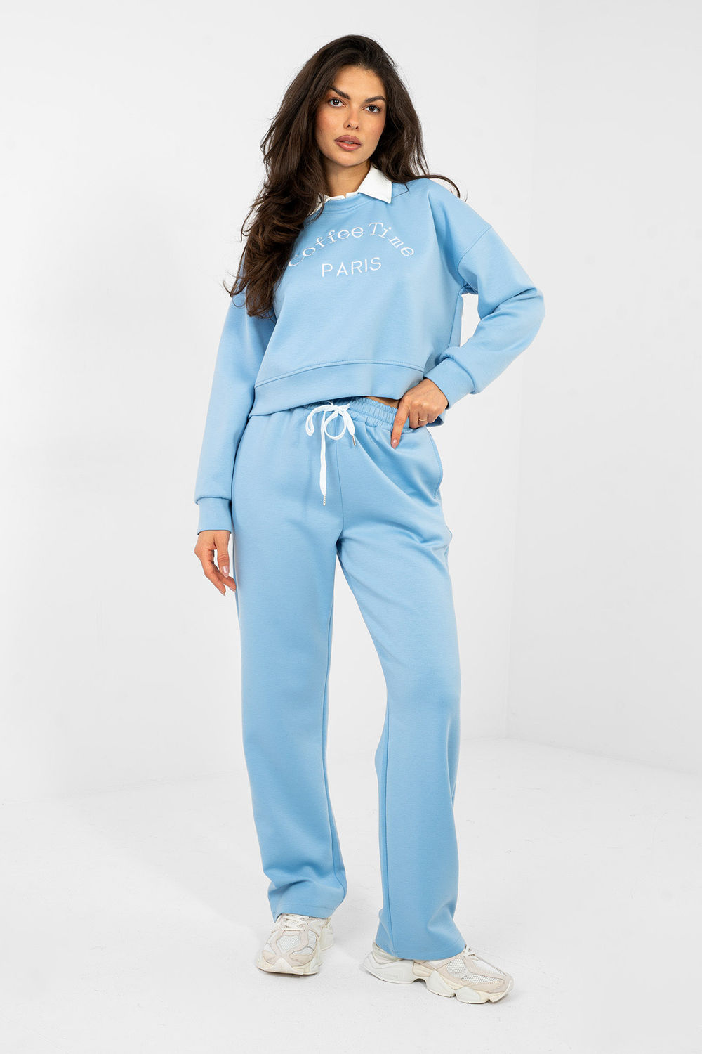 Spodnie Komplet Model IT-KMPL-22212.36 Light Blue - Italy Moda224067 - Niebieski