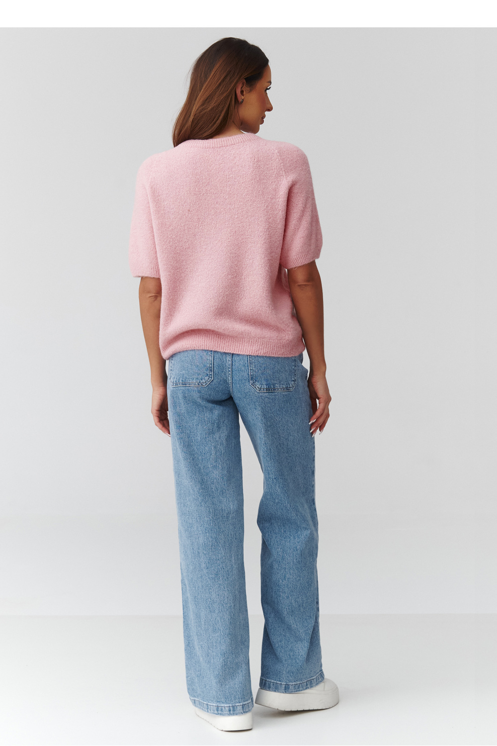 Sweter Damski Model C45 Powder Pink - Makadamia224079 - Różowy - obrazek 3