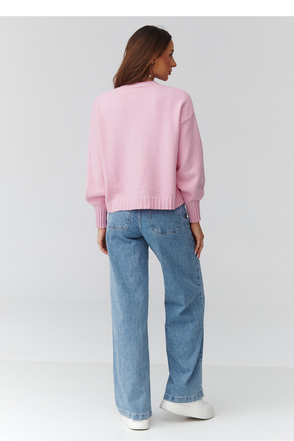 Sweter Damski Model C43 Powder Pink - Makadamia224105 - Różowy - obrazek 3