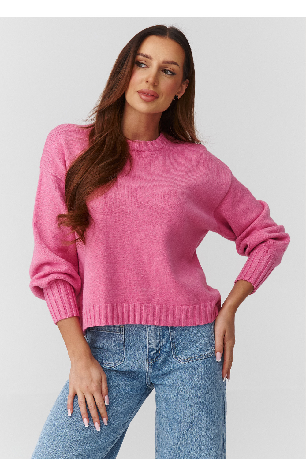 Sweter Damski Model C43 Baby Pink - Makadamia224109 - Różowy