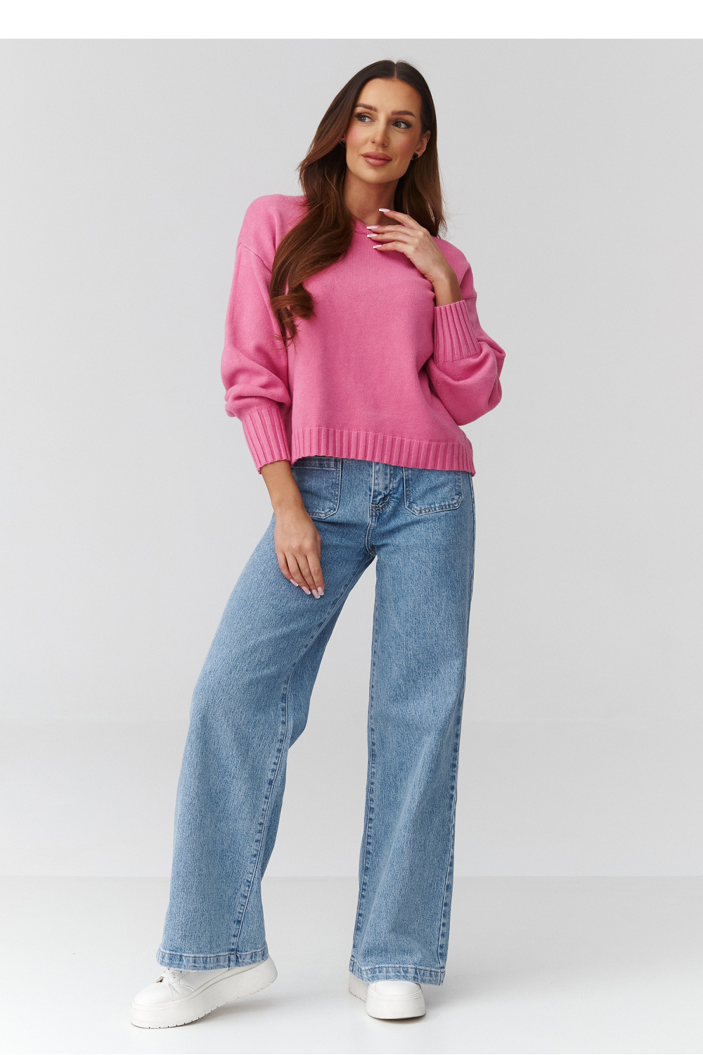 Sweter Damski Model C43 Baby Pink - Makadamia224109 - Różowy - obrazek 2