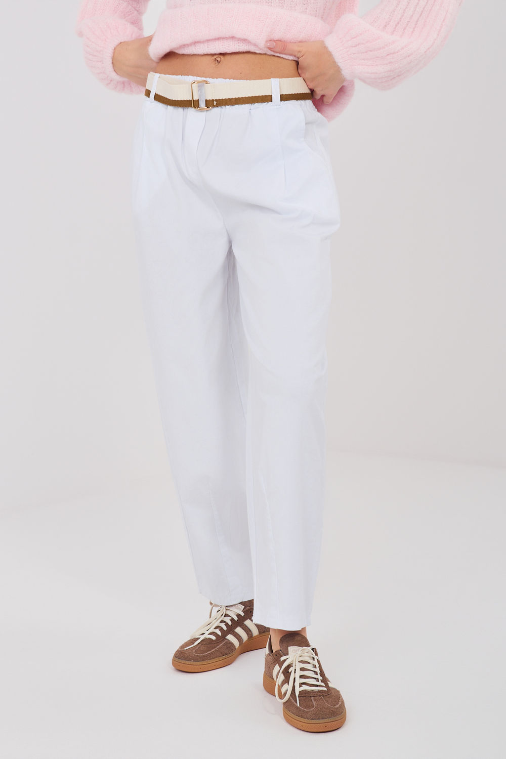 Spodnie Damskie Model IT-SP-FL10125.80 White - Italy Moda224178 - Biały