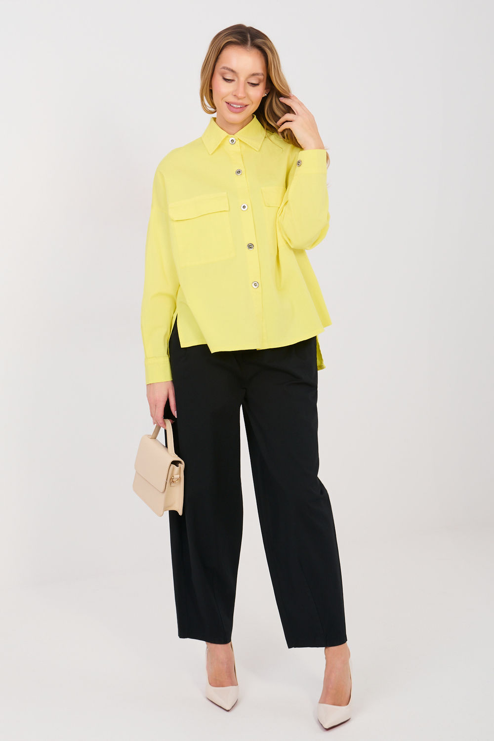 Koszula Damska Model IT-KS-FL9968.28 Yellow - Italy Moda224197 - Żółty