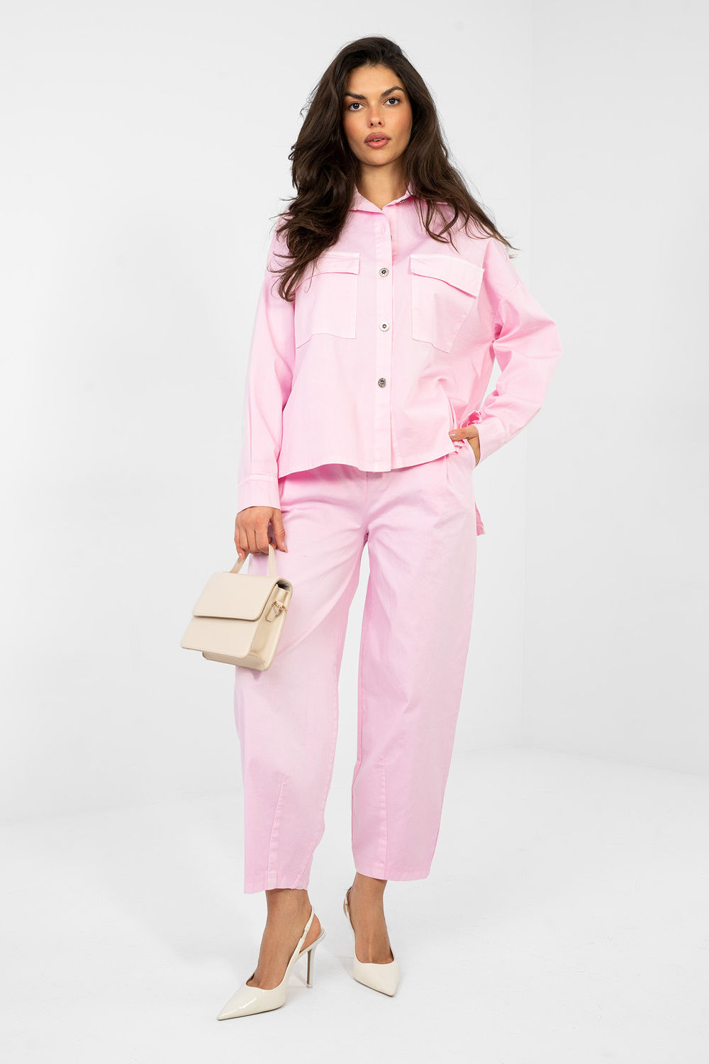 Koszula Damska Model IT-KS-FL9968.48 Light Pink - Italy Moda224198 - Różowy - obrazek 2