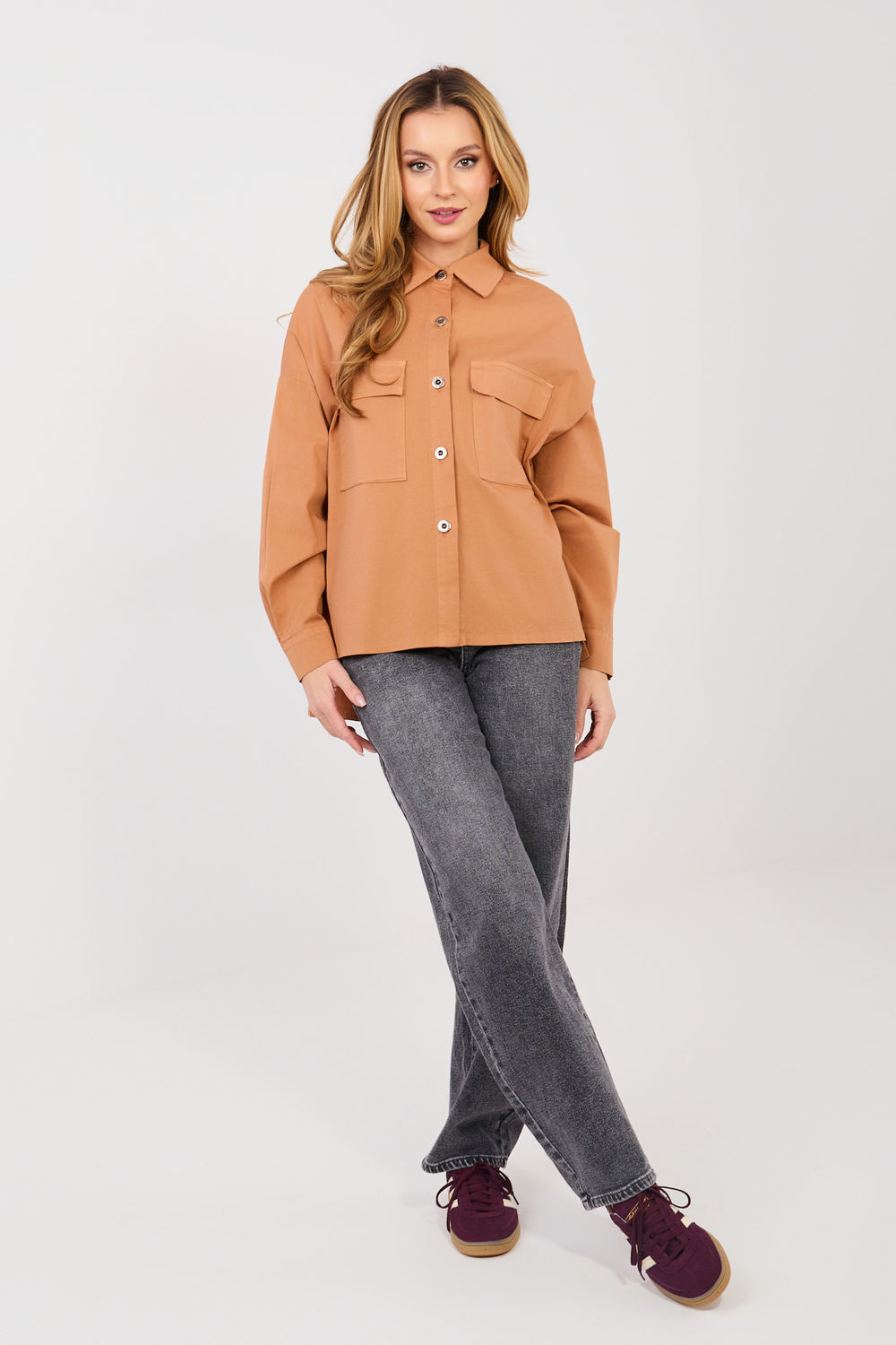 Koszula Damska Model IT-KS-FL9968.28 Dark Orange - Italy Moda224201 - Pomarańczowy - obrazek 2