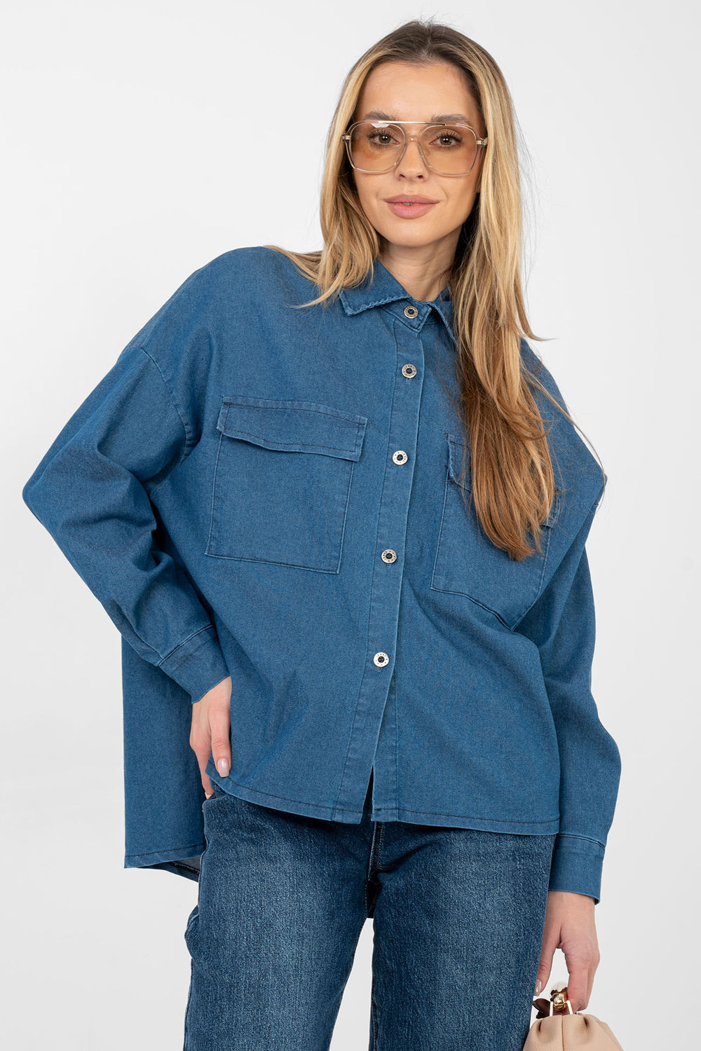 Koszula Damska Model IT-KS-FL9968.28 Blue - Italy Moda224204 - Niebieski