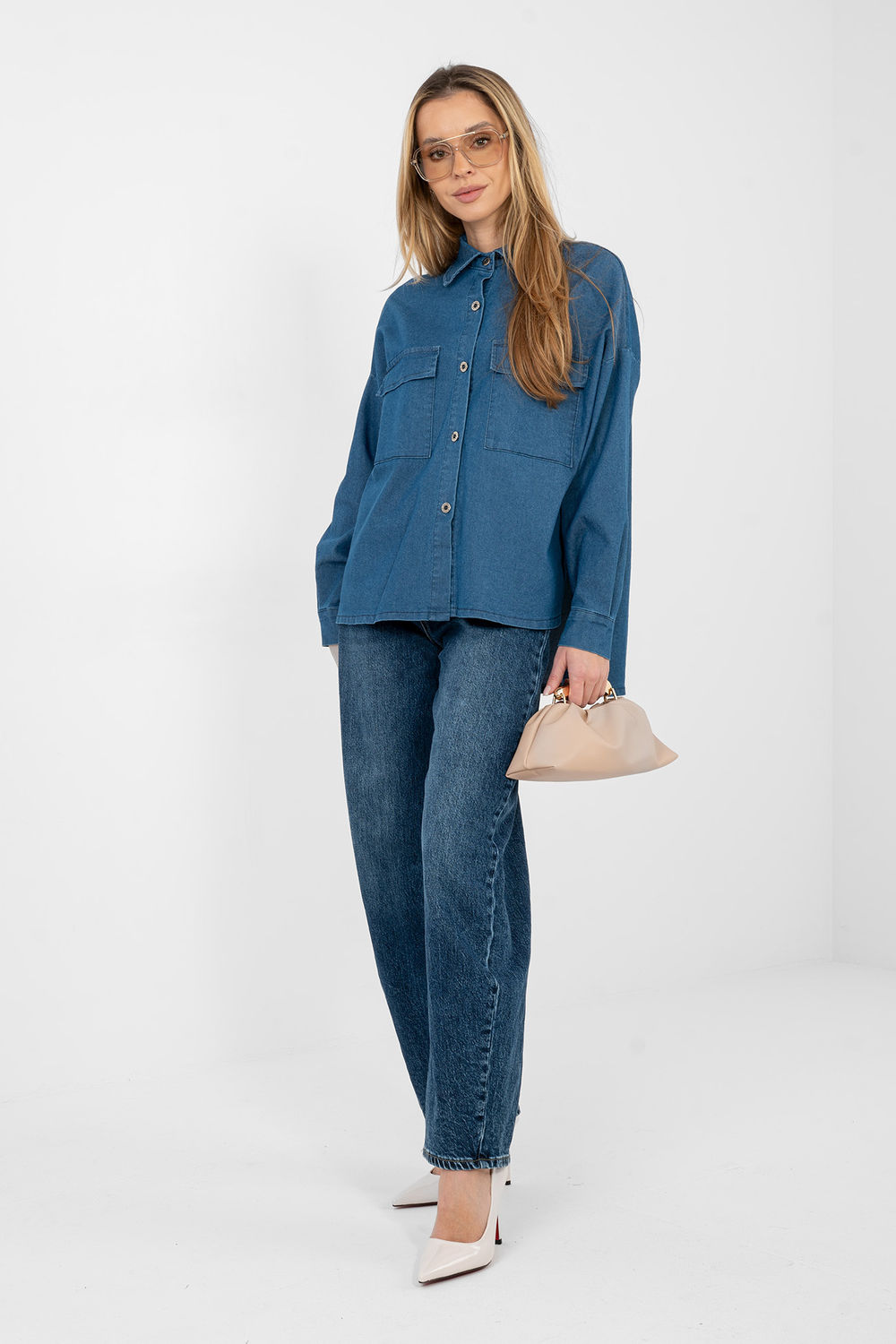 Koszula Damska Model IT-KS-FL9968.28 Blue - Italy Moda224204 - Niebieski - obrazek 2