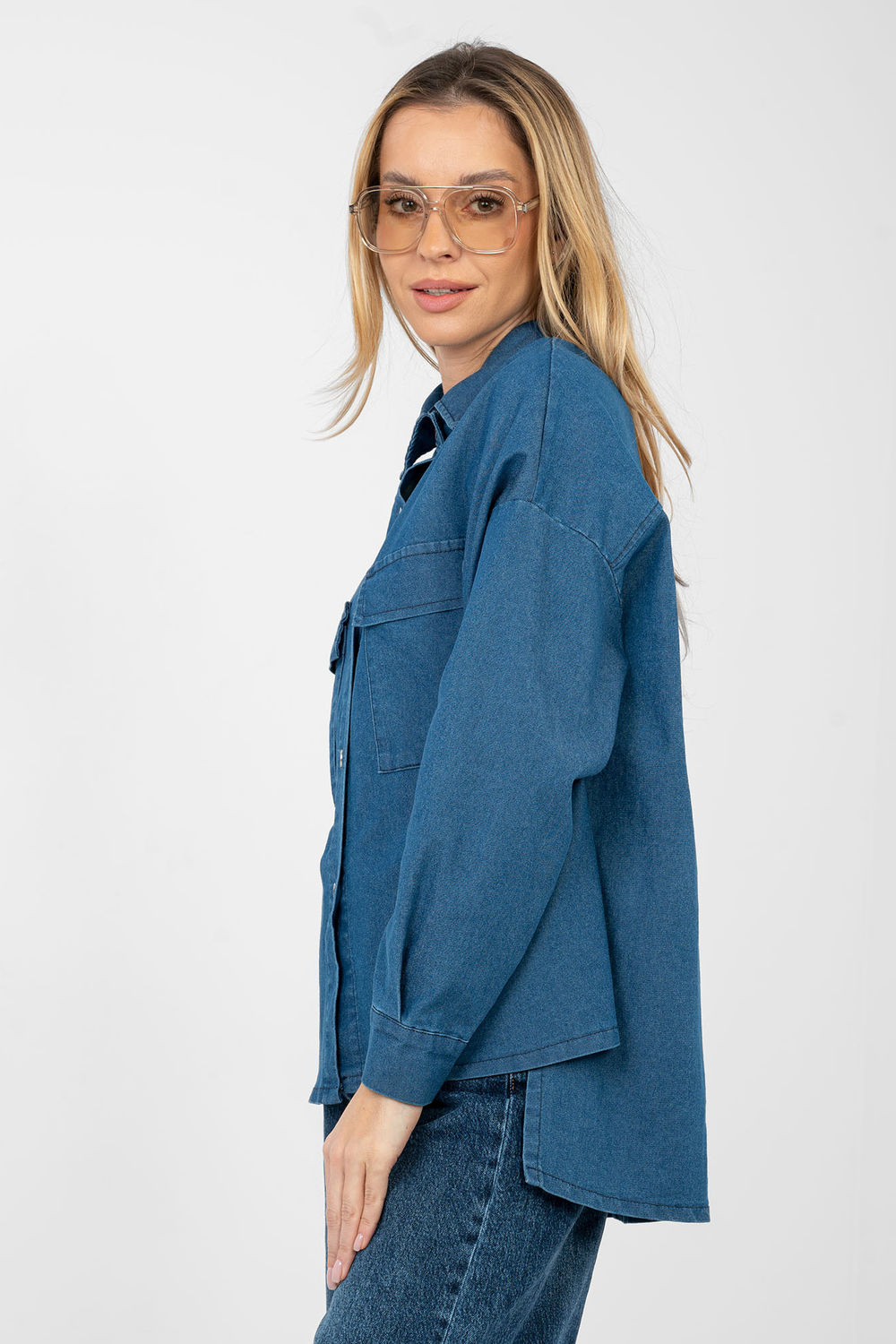Koszula Damska Model IT-KS-FL9968.28 Blue - Italy Moda224204 - Niebieski - obrazek 3