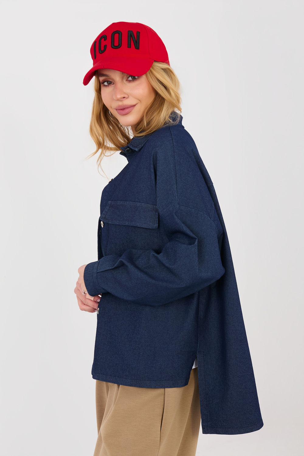 Koszula Damska Model IT-KS-FL9968.28 Navy - Italy Moda224205 - Granatowy - obrazek 4