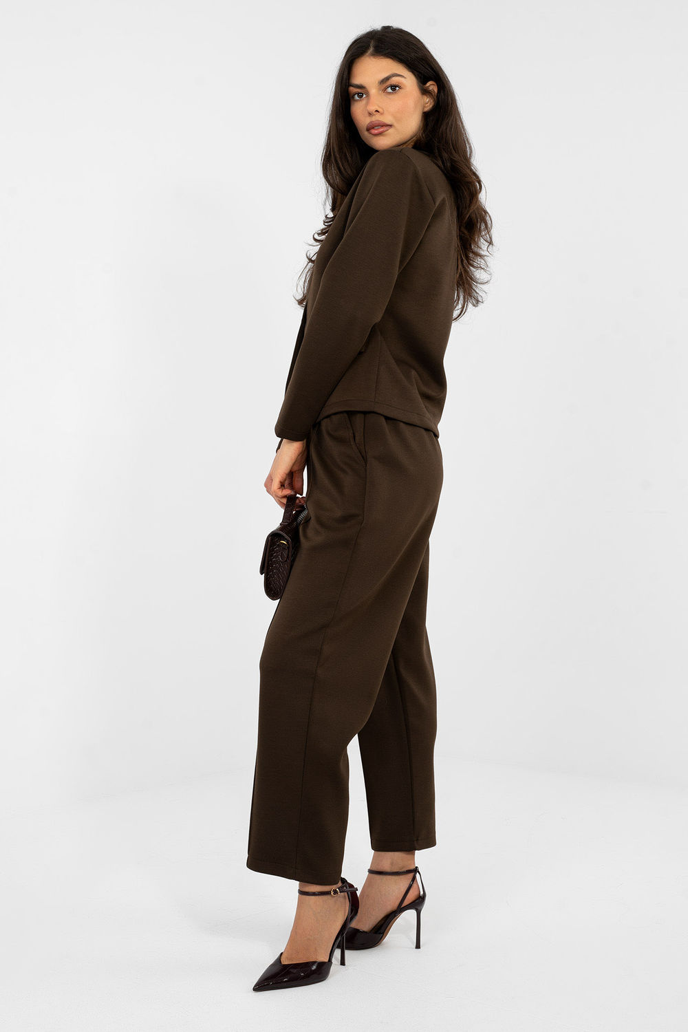 Spodnie Dresowe Model IT-SP-10006.76 Dark Brown - Italy Moda224215 - Brązowy - obrazek 2