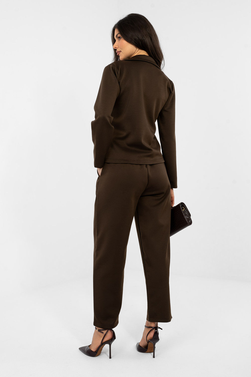 Spodnie Dresowe Model IT-SP-10006.76 Dark Brown - Italy Moda224215 - Brązowy - obrazek 3