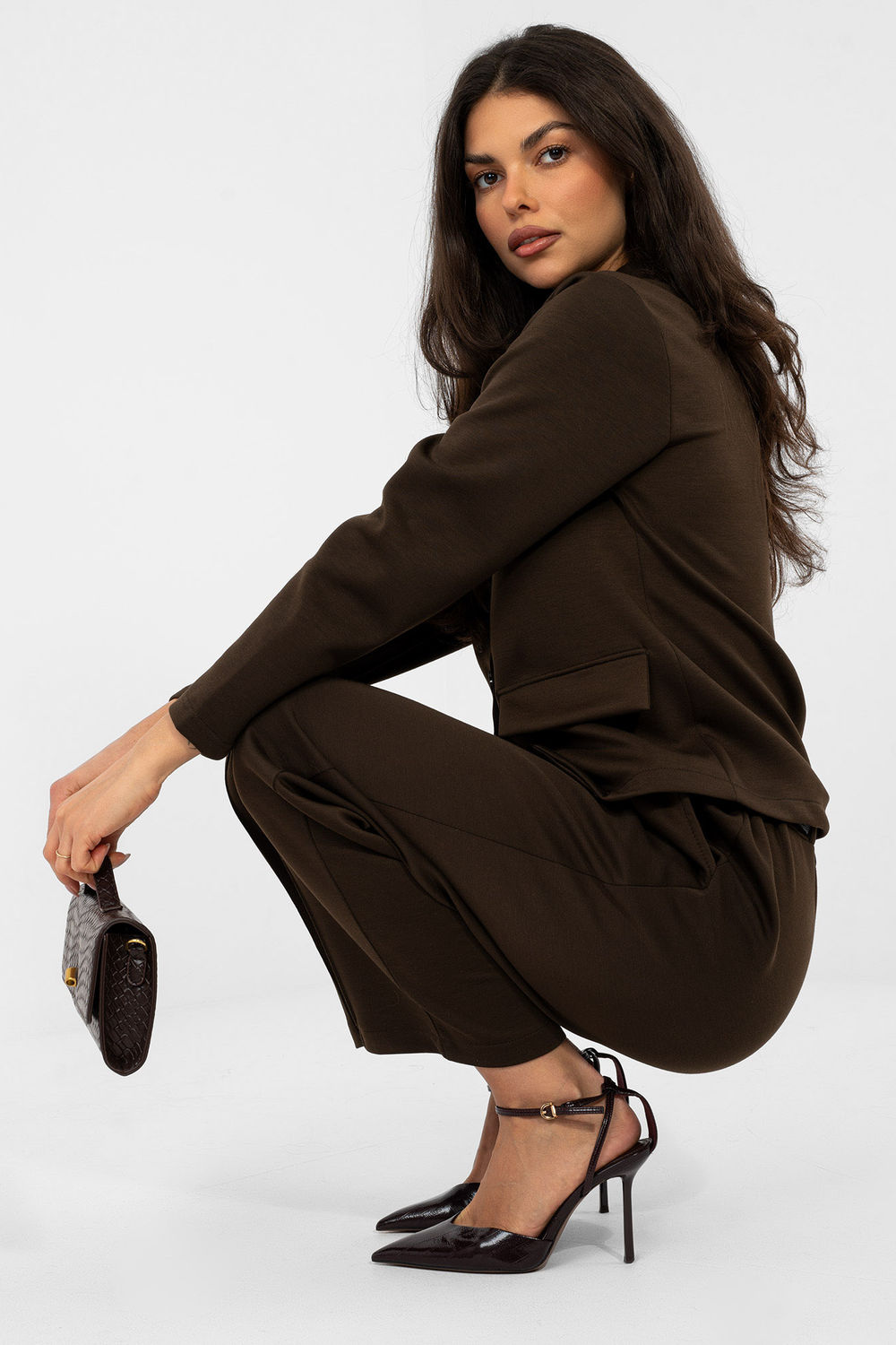 Spodnie Dresowe Model IT-SP-10006.76 Dark Brown - Italy Moda224215 - Brązowy - obrazek 4