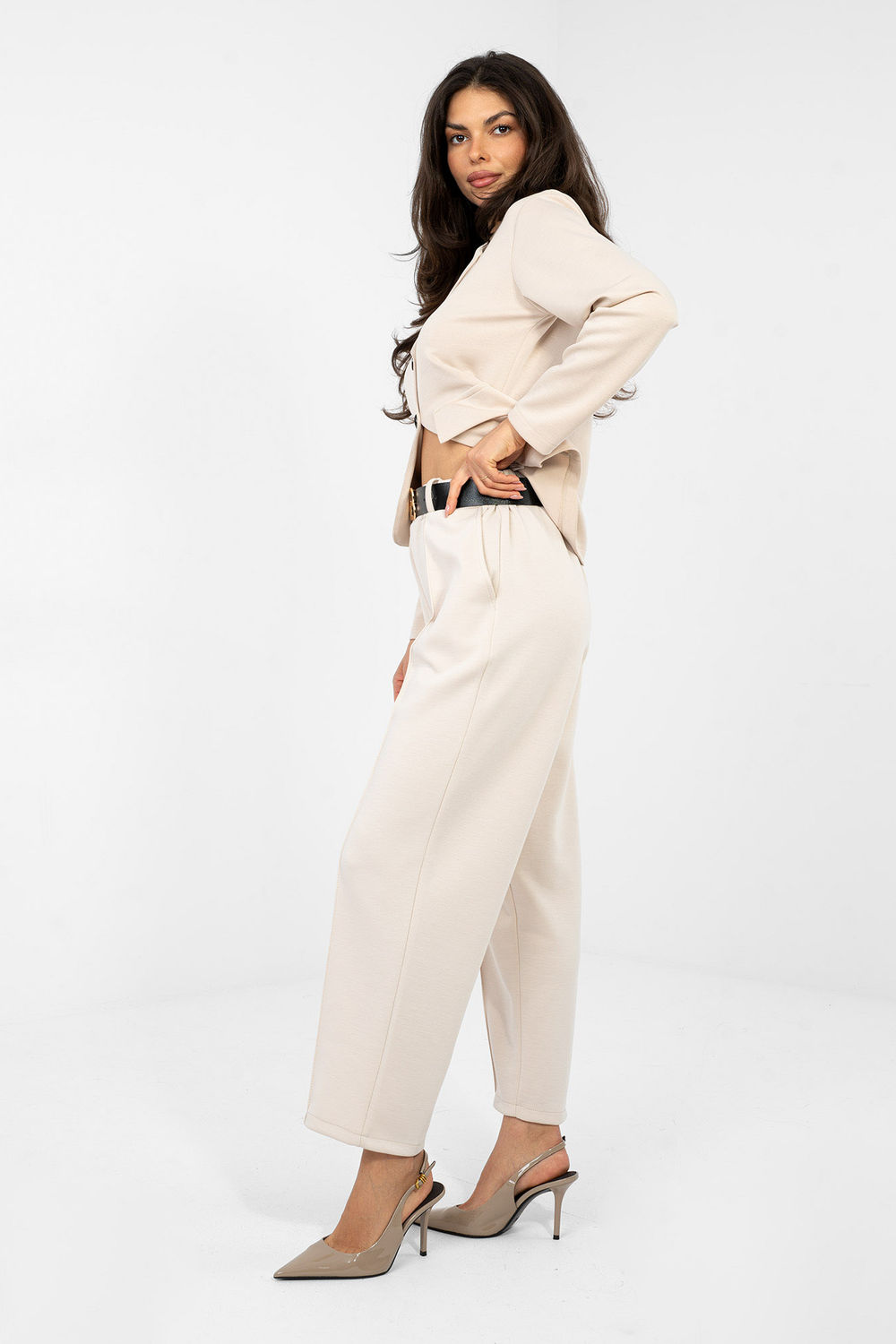 Spodnie Dresowe Model IT-SP-10006.76 Light Beige - Italy Moda224216 - Beżowy - obrazek 2