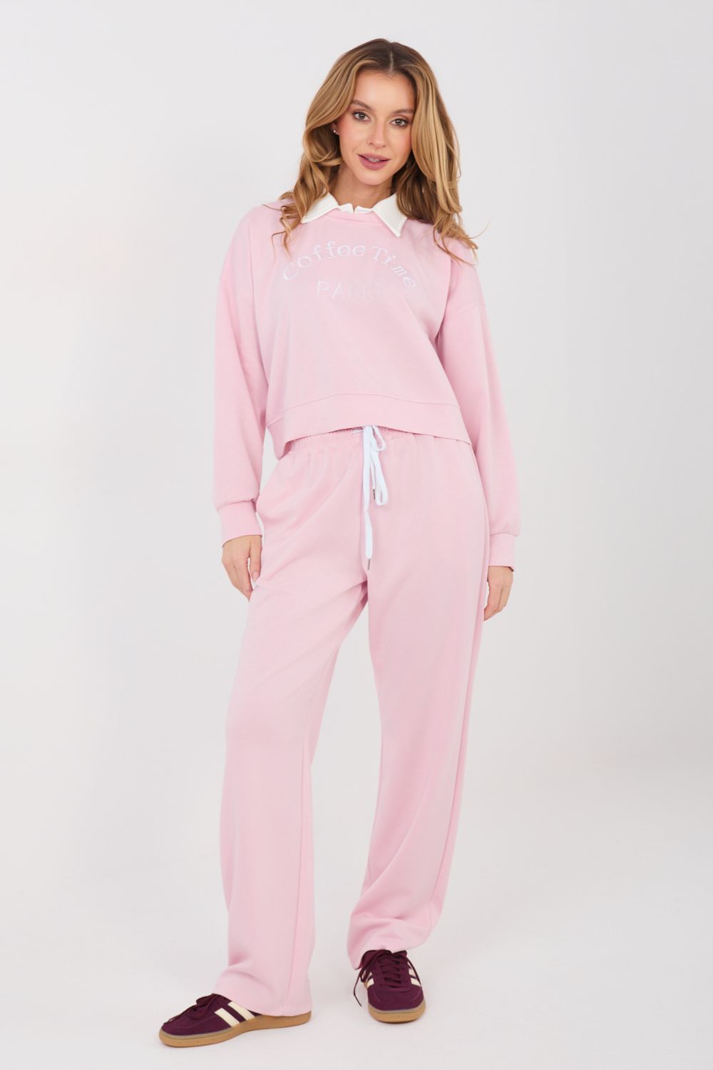 Spodnie Komplet Model IT-KMPL-22212.36 Light Pink - Italy Moda224206 - Różowy - obrazek 3