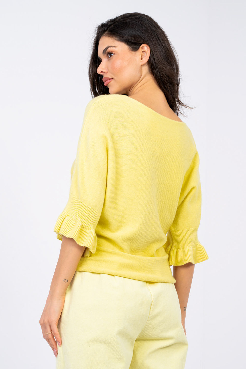 Sweter Damski Model IT-SW-99244.98 Light Yellow - Italy Moda224343 - Żółty - obrazek 3