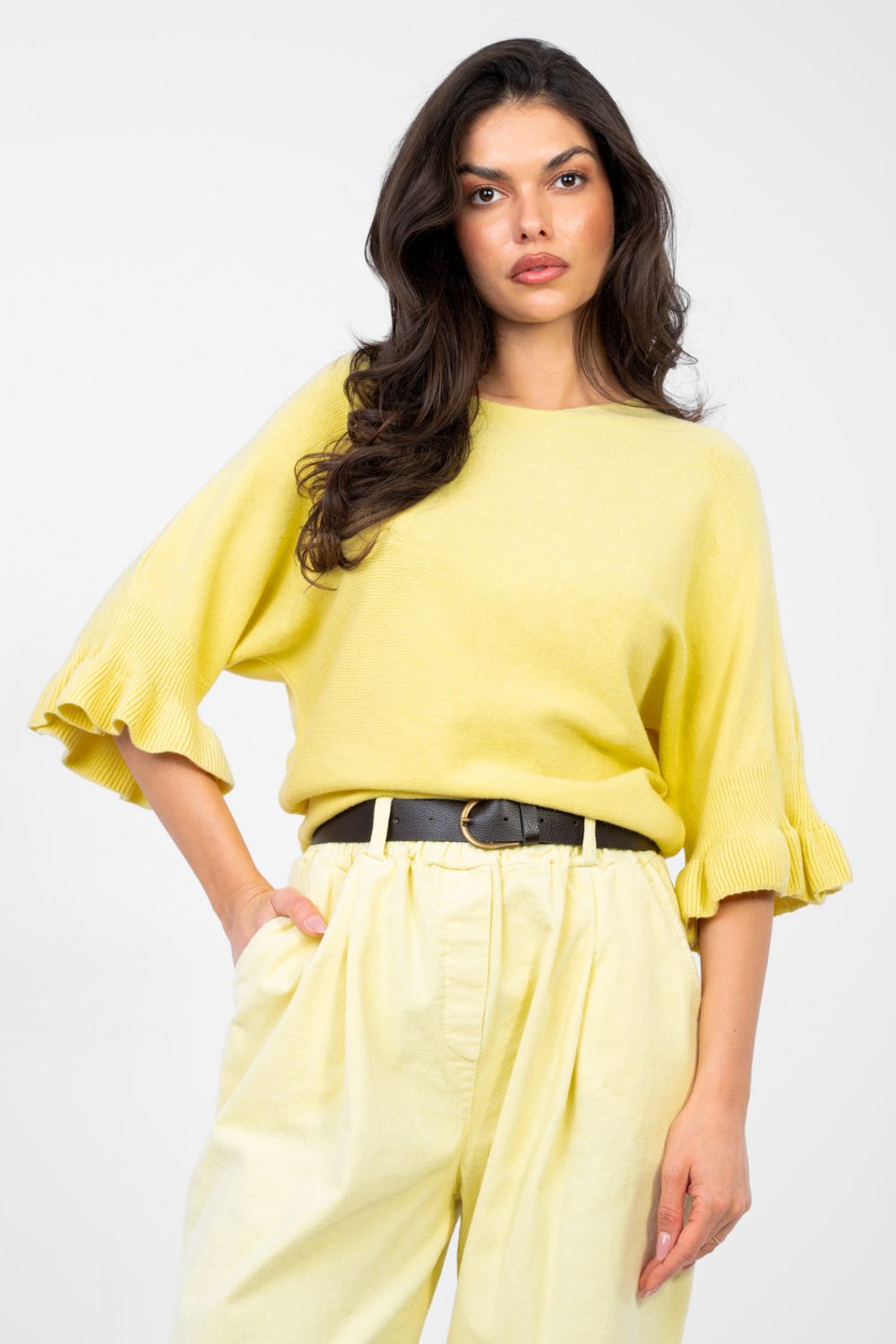 Sweter Damski Model IT-SW-99244.98 Light Yellow - Italy Moda224343 - Żółty - obrazek 4