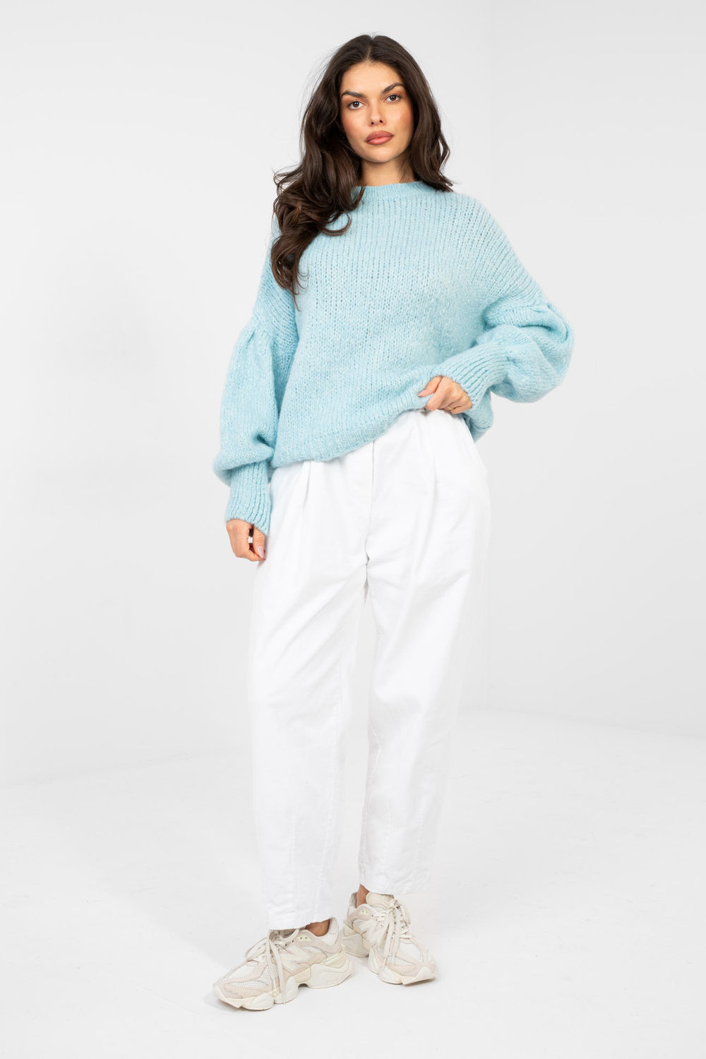 Sweter Damski Model MI-SW-0302.18 Light Blue - Italy Moda224364 - Niebieski - obrazek 2