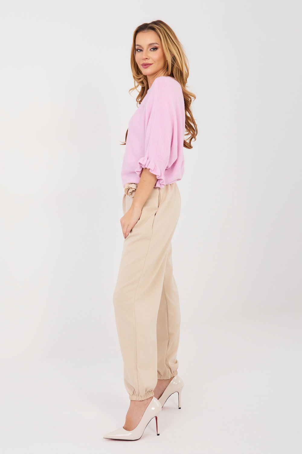 Spodnie Dresowe Model IT-SP-22197.64 Beige - Italy Moda224395 - Beżowy - obrazek 2