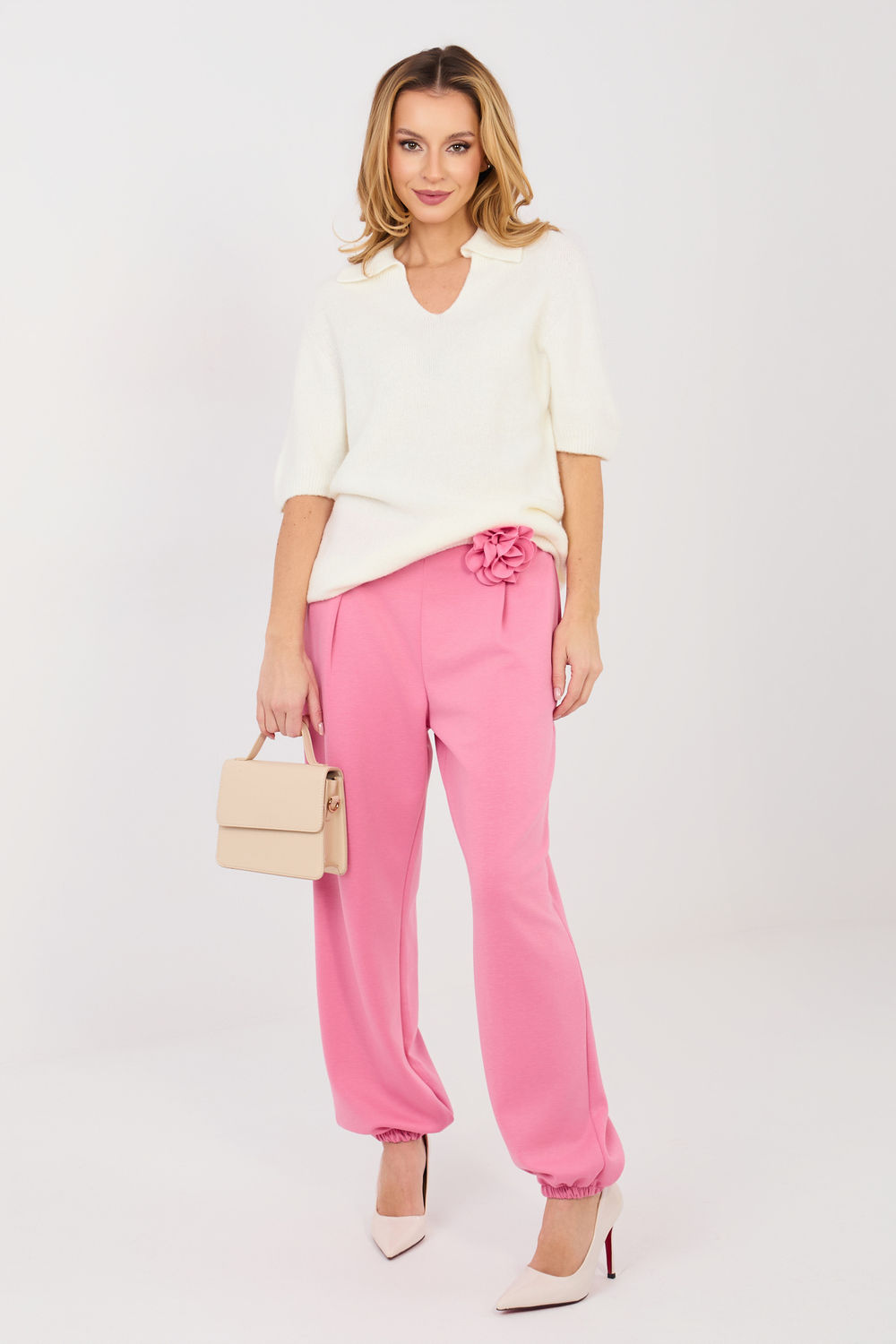 Spodnie Dresowe Model IT-SP-22197.64 Pink - Italy Moda224398 - Różowy - obrazek 2