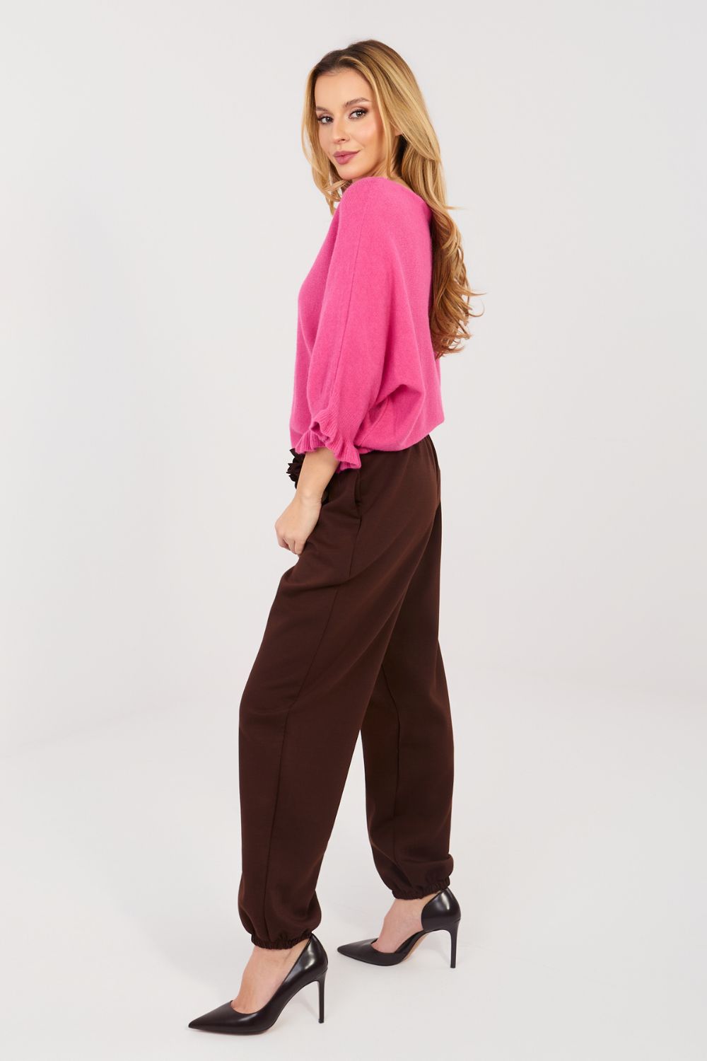 Spodnie Dresowe Model IT-SP-22197.61 Dark Brown - Italy Moda224393 - Brązowy - obrazek 3
