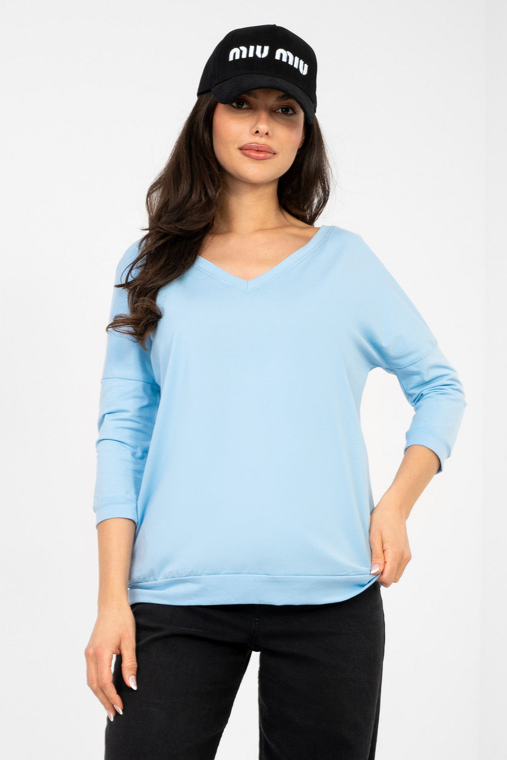 Bluzka Model RV-BZ-A1192.71 Light Blue - Rue Paris224653 - Niebieski