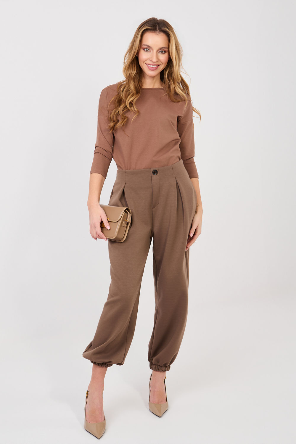 Spodnie Dresowe Model IT-SP-9995.16P Brown - Italy Moda224832 - Brązowy - obrazek 2