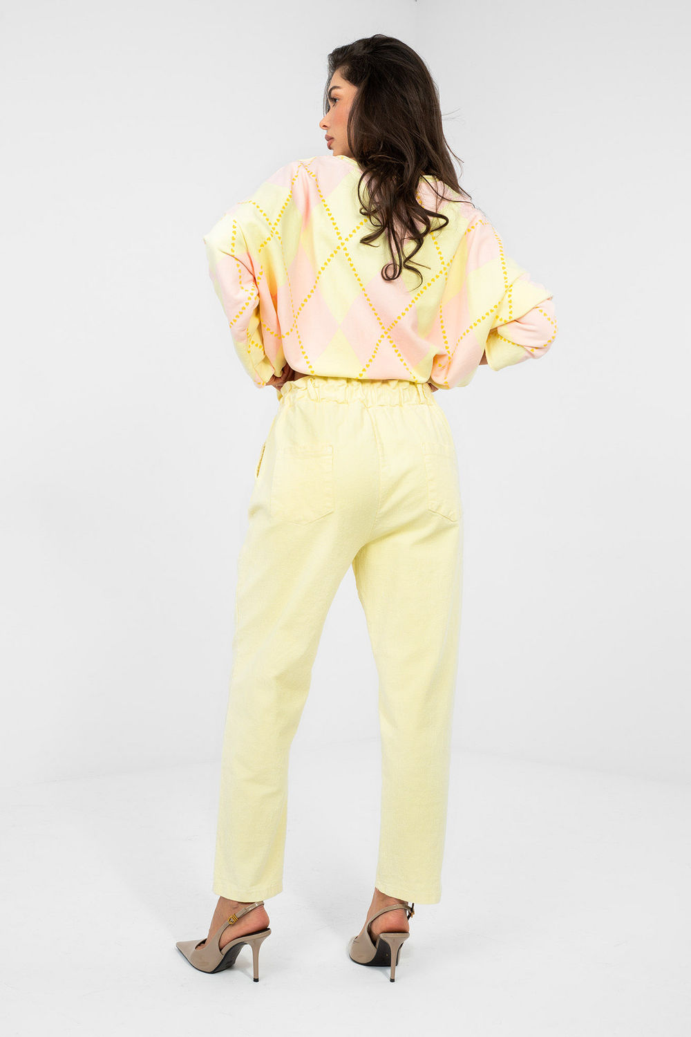 Spodnie Damskie Model MI-SP-2689.47 Light Yellow - Italy Moda224840 - Żółty - obrazek 3