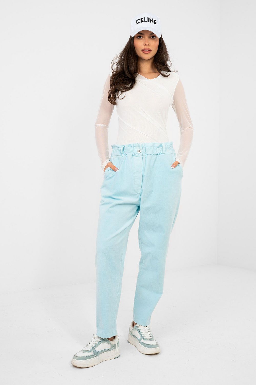 Spodnie Damskie Model MI-SP-2689.47 Light Blue - Italy Moda224842 - Niebieski