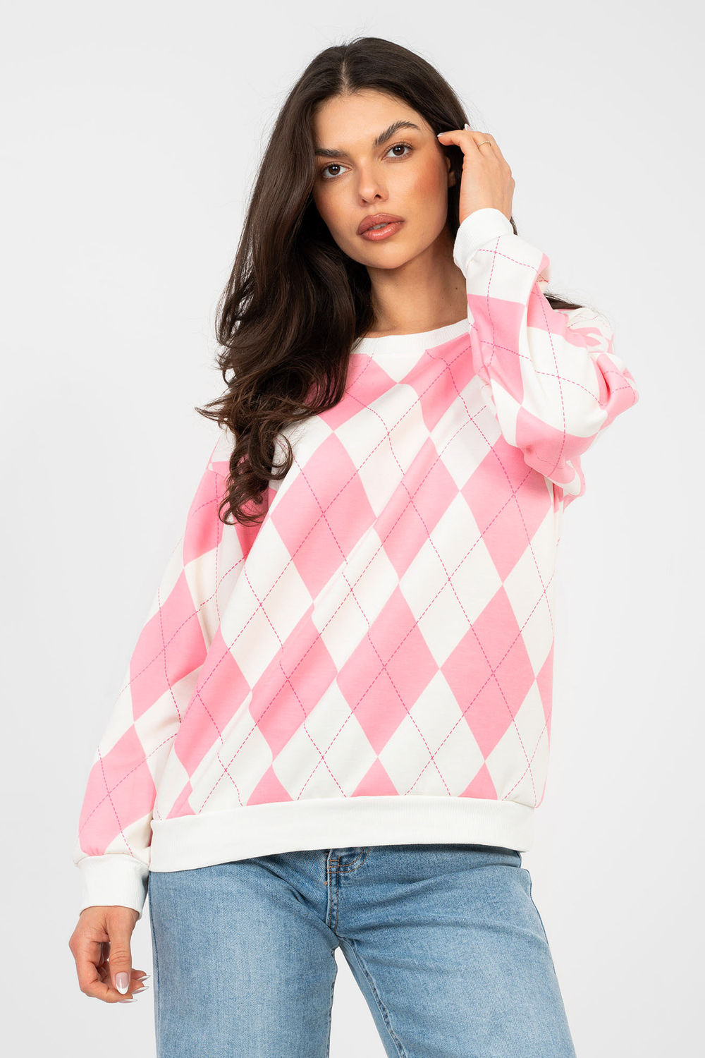 Bluza Damska Model MI-BL-4003.65 Pink - Italy Moda224854 - Różowy