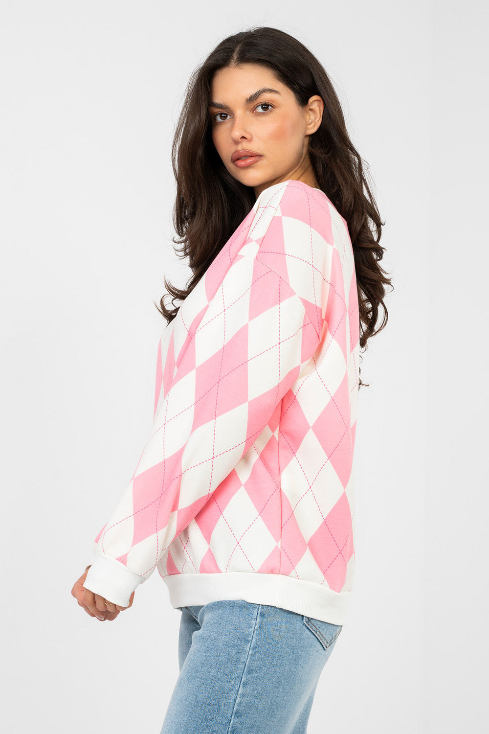 Bluza Damska Model MI-BL-4003.65 Pink - Italy Moda224854 - Różowy - obrazek 3