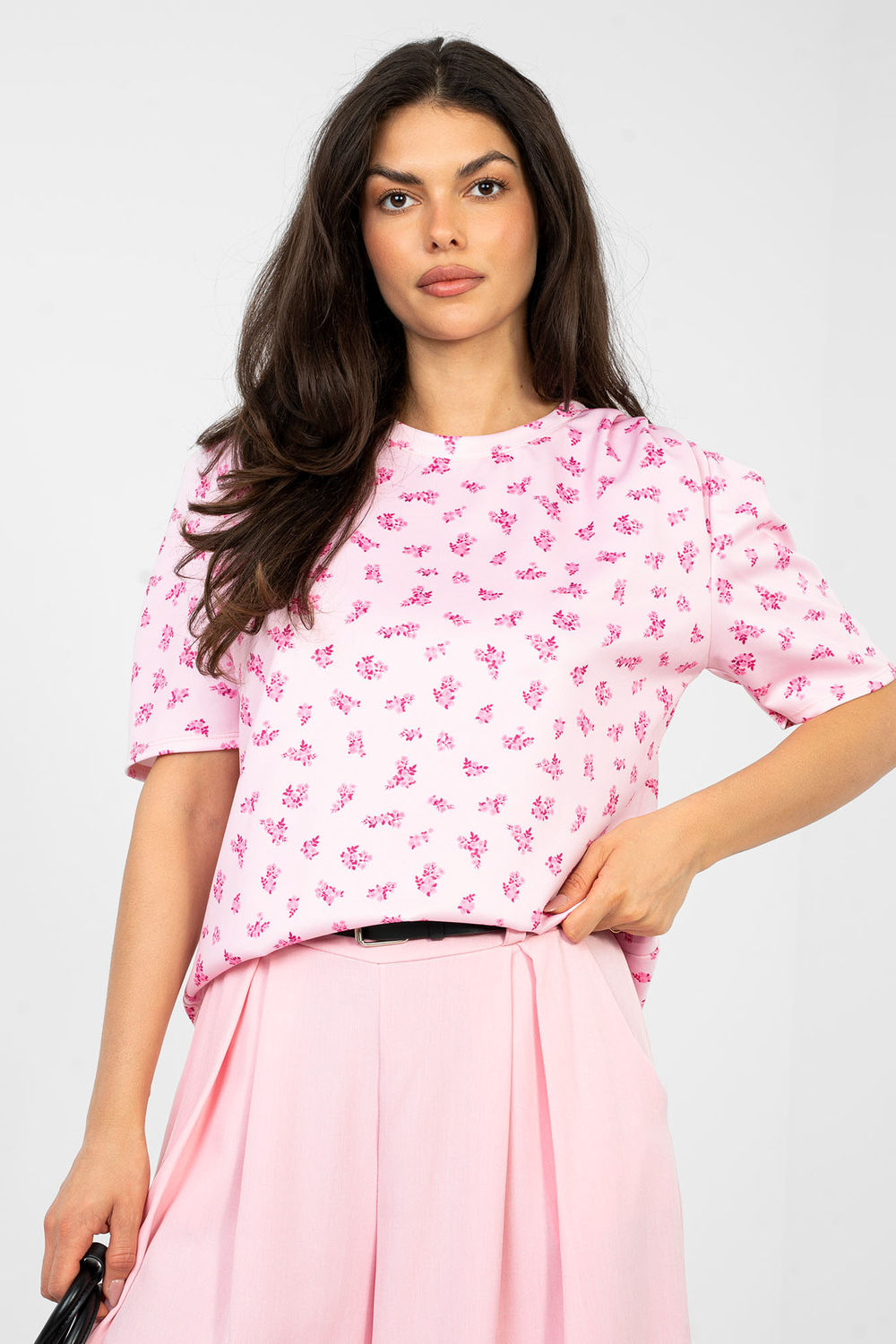 Bluzka Model MI-BZ-A2985.97 Light Pink - Italy Moda224863 - Różowy
