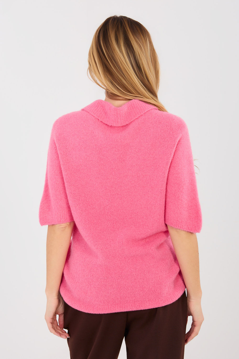 Sweter Damski Model MI-SW-0120.16 Dark Pink - Italy Moda224868 - Różowy - obrazek 3