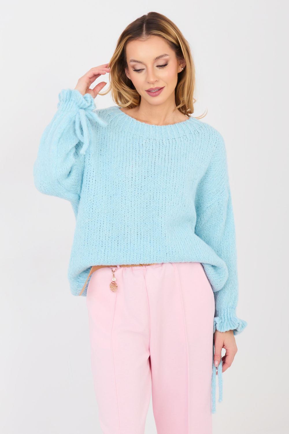 Sweter Damski Model MI-SW-1512.28 Light Blue - Italy Moda224874 - Niebieski
