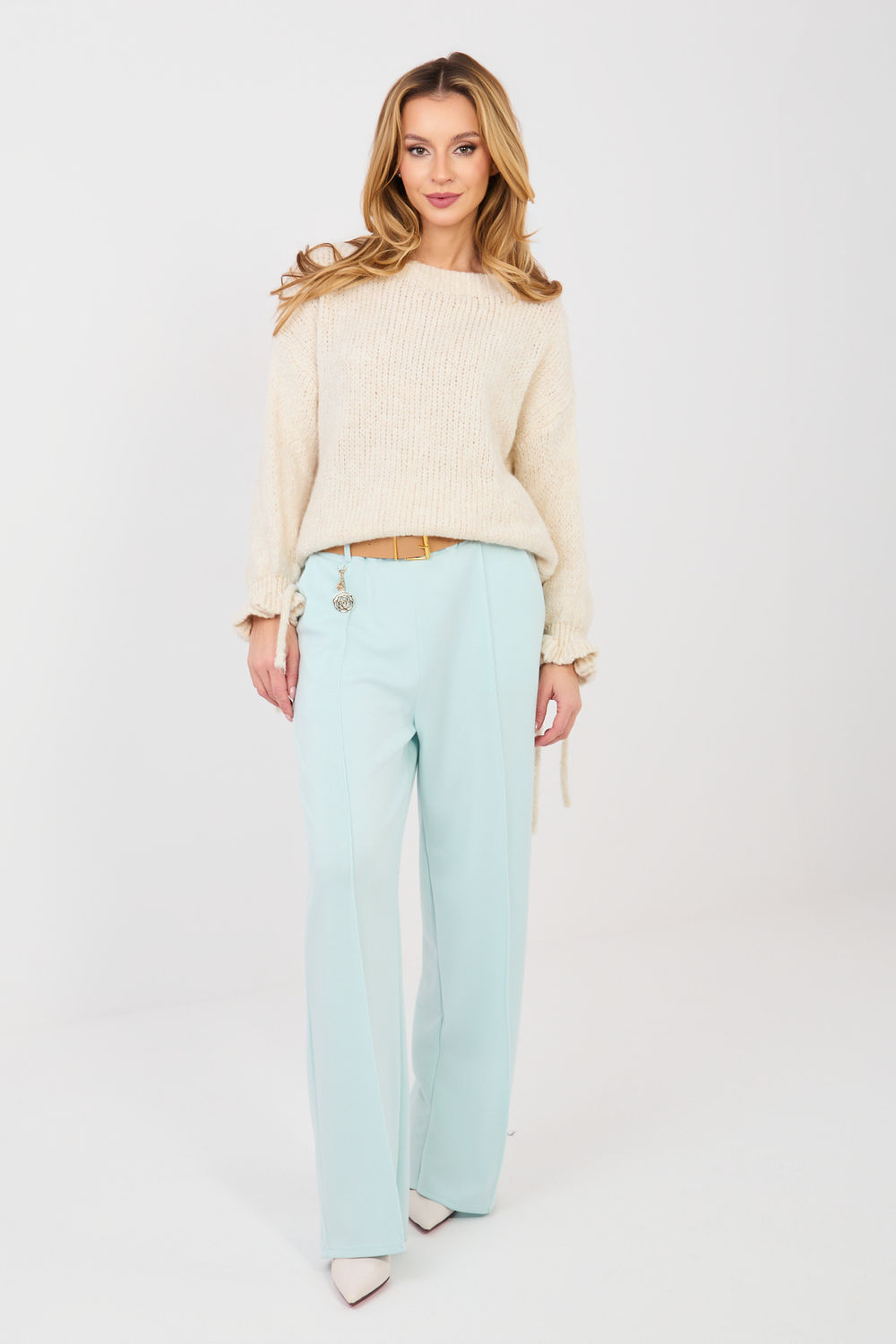 Sweter Damski Model MI-SW-1512.28 Light Beige - Italy Moda224875 - Beżowy - obrazek 2