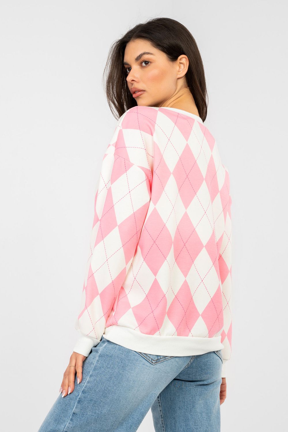 Bluza Damska Model MI-BL-4003.65 Pink - Italy Moda224854 - Różowy - obrazek 4