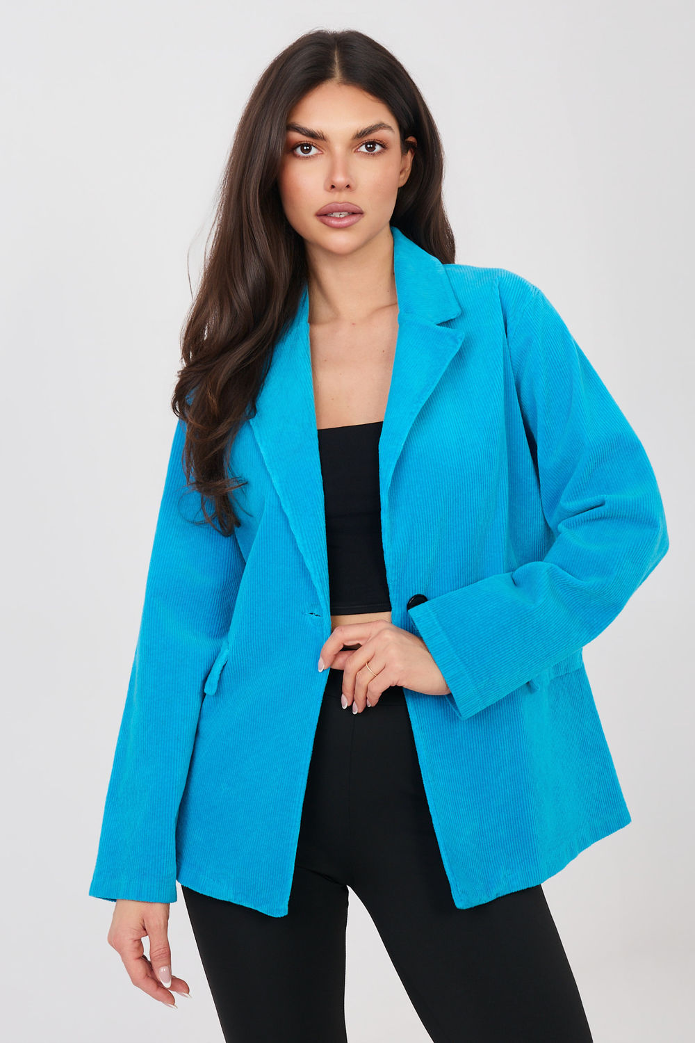 Marynarka Model IT-MA-FL9958.90 Blue - Rue Paris225089 - Niebieski
