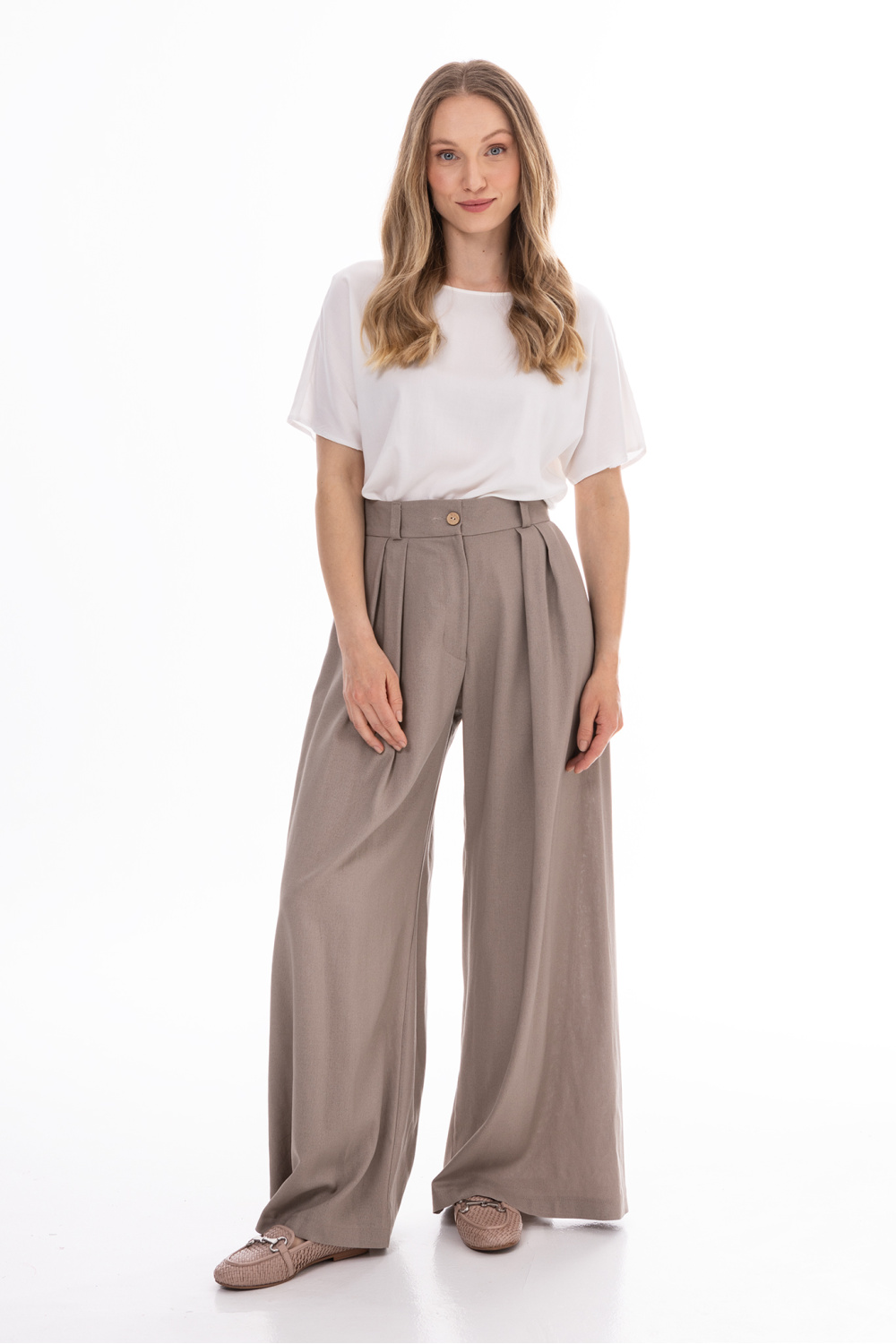 Spodnie Damskie Model A772 Latte - awama225299 - Beżowy